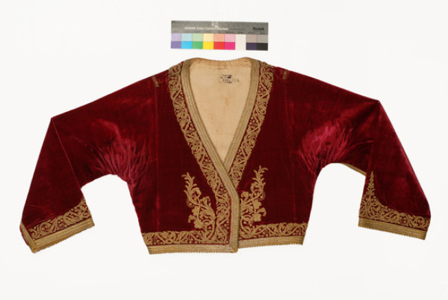 Kondogouni, velvet, sleeved jacket ornamented with terzidiko gold embroidery