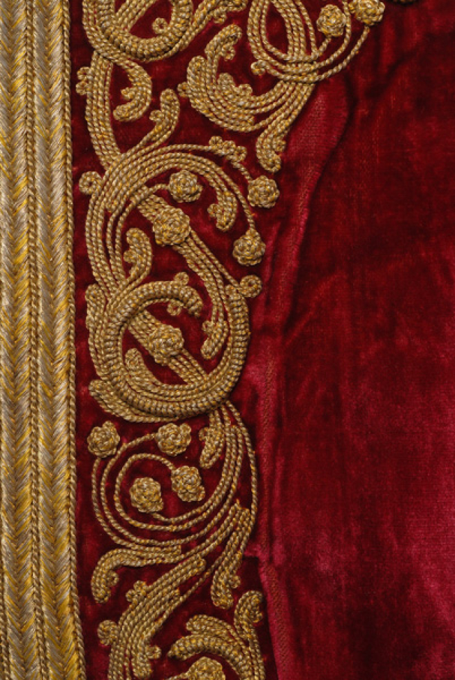 Detail of the terzidiki decoration at the hem of the sleeve