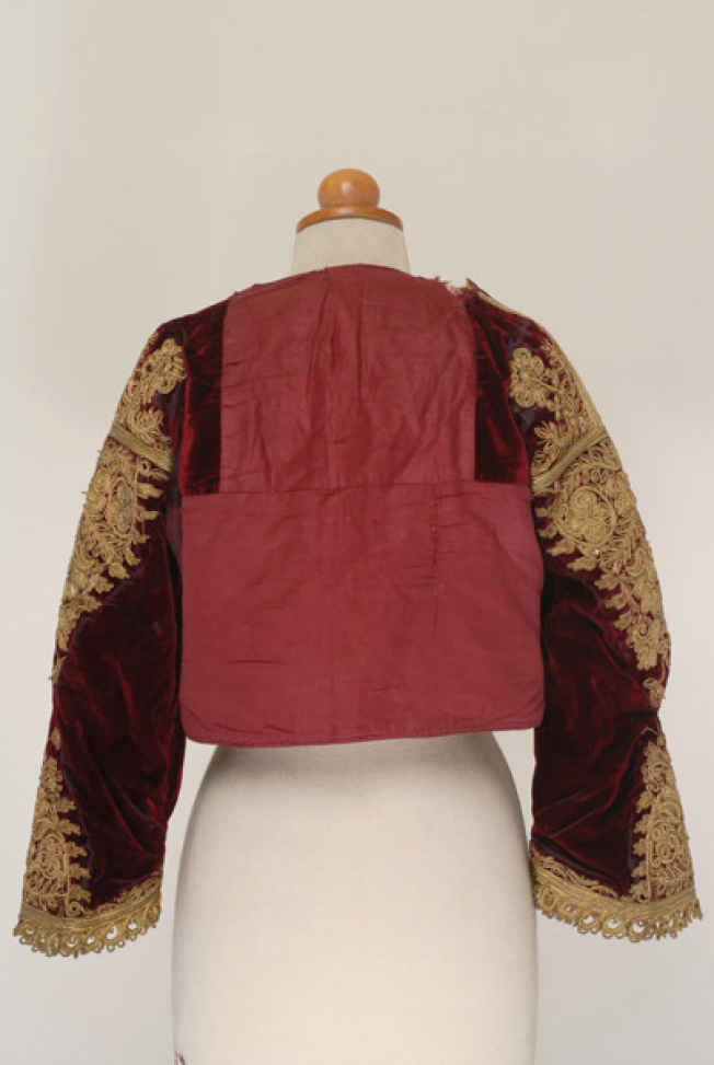 Hand-embroidered (lale (tulip)) festive zipouni, back