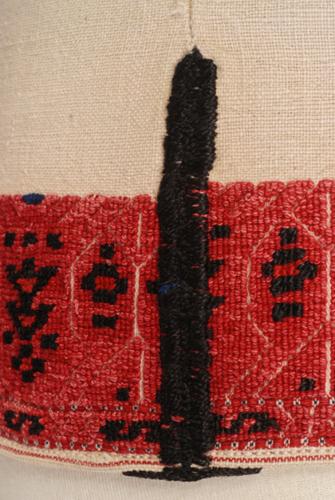 Detail of the embroidered joint at the border: dichte