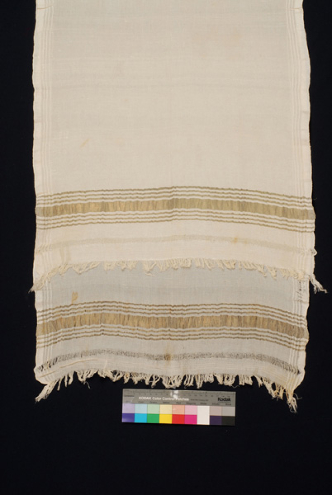 Silk bolia with embellished gold stripes