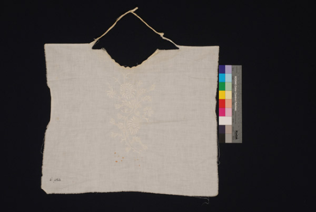 Plastron, pectoral piece of fabric with white embroidery