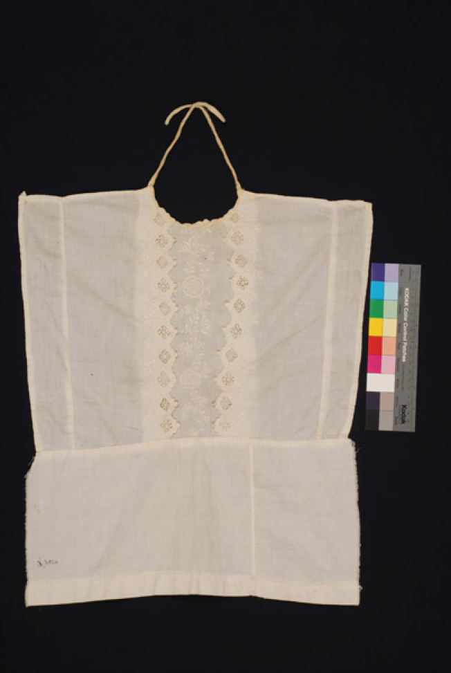 Plastron, pectoral piece of fabric with white embroidery