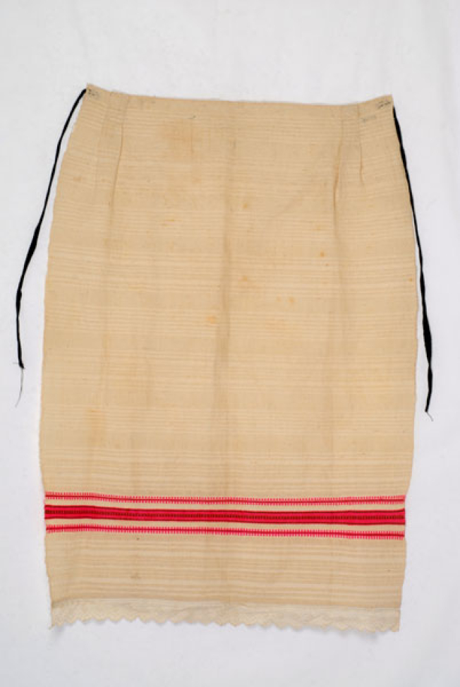 Striped wool apron for everyday use. Megara, Attica