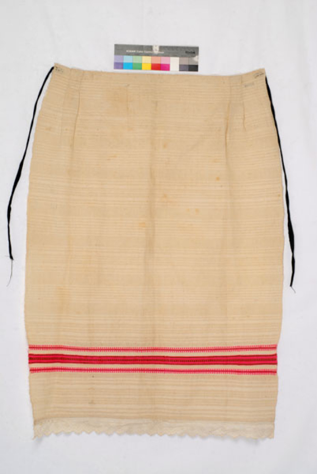 Striped wool apron for everyday use. Megara, Attica