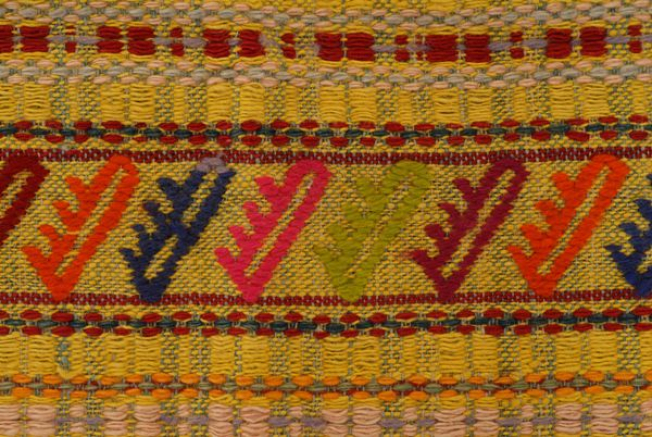 Detail of the decoration: band with leaning schematic motifs (leafy scrolls?)