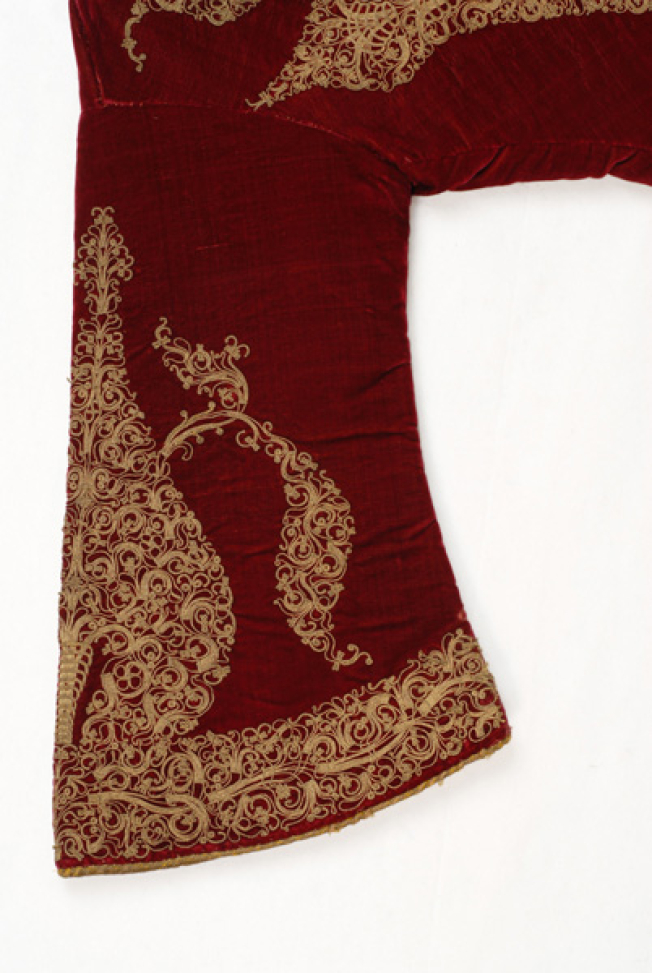 Detail of the decoration at the sleeve, back
