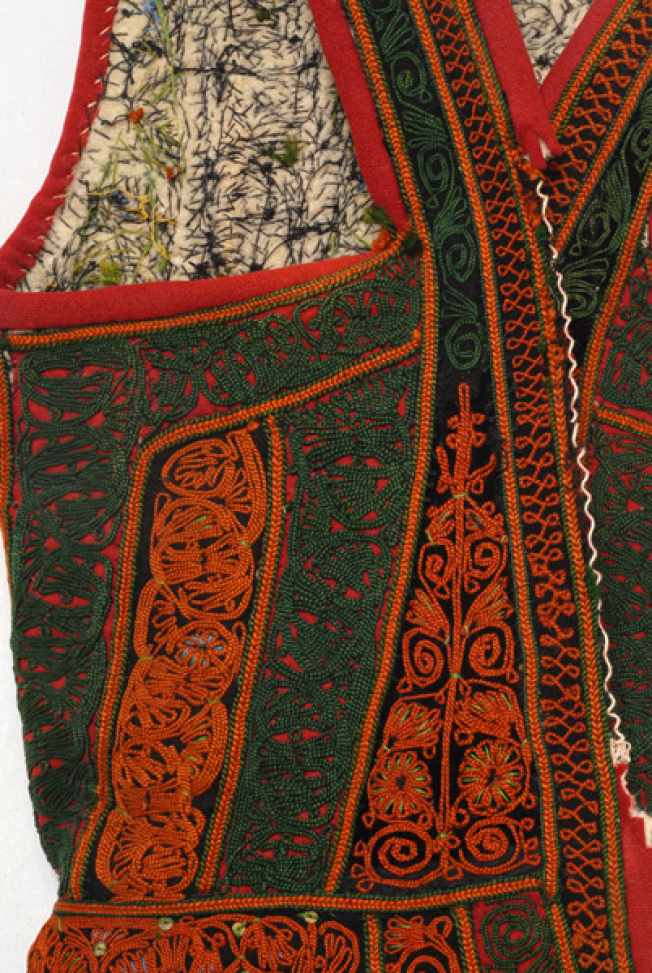 Front embroidery above the waist
