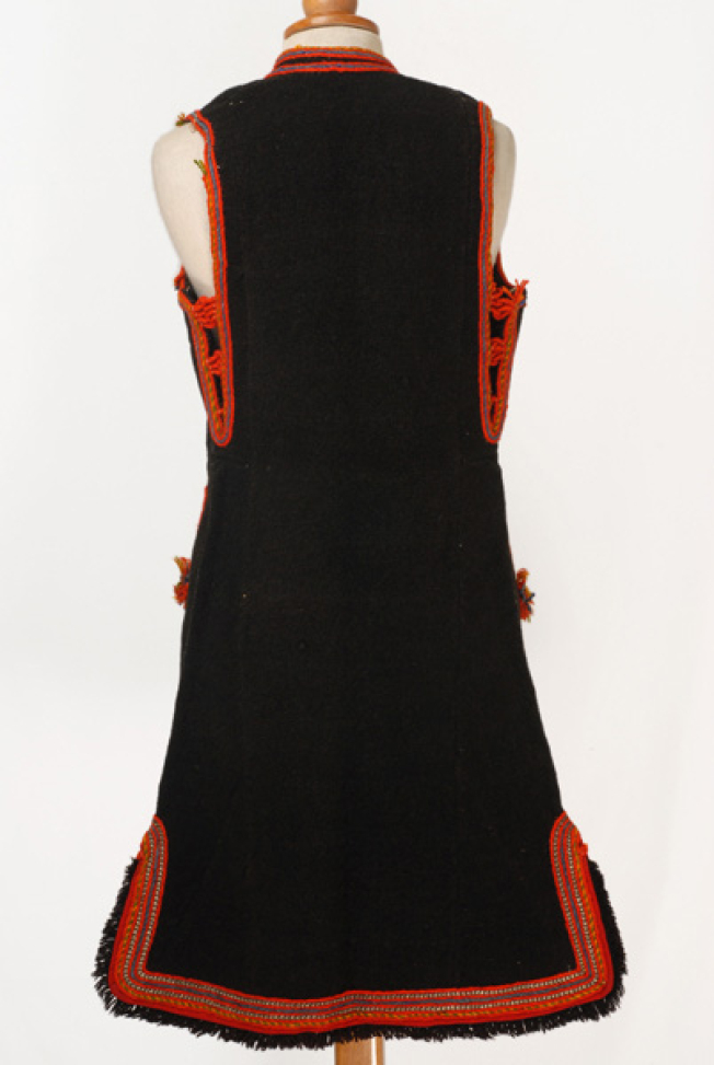 Woollen sigouna, sleeveless overcoat made of saddle blanket, back