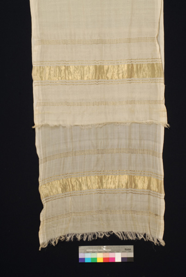 Sildk bolia with embellished silk and gold stripes