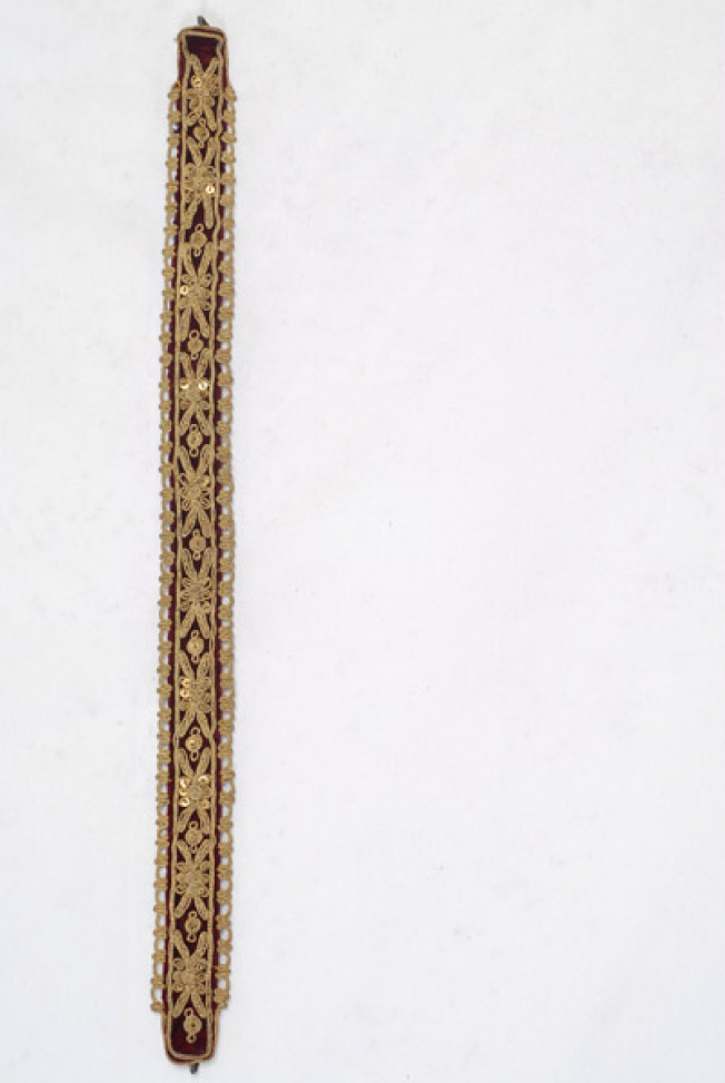 Kapoutsali, velvet, gold embroidered chin-strap