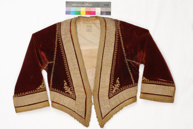 Kondogouni, velvet, sleeved jacket ornamented with terzidiko gold embroidery