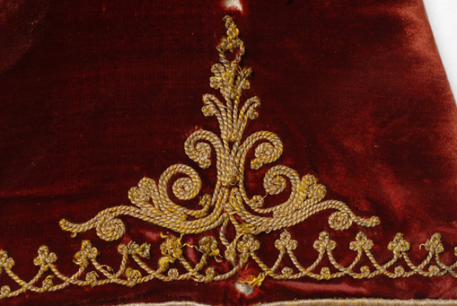Detail of the terzidiki decoration at the hem of the sleeve