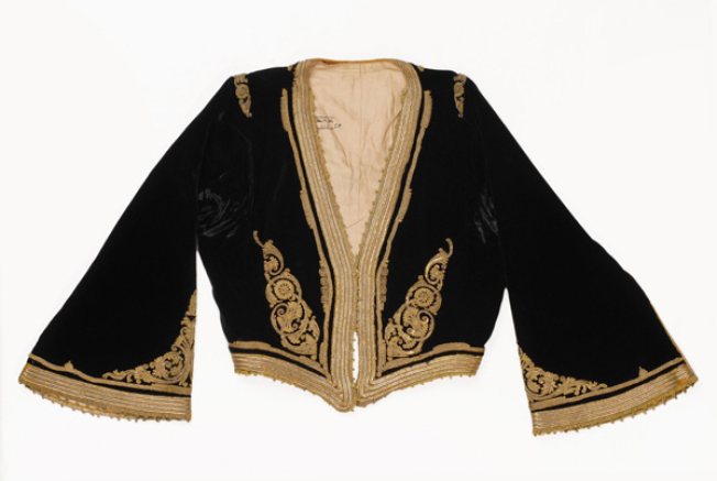 Kondogouni, velvet, sleeved jacket ornamented with terzidiko gold embroidery