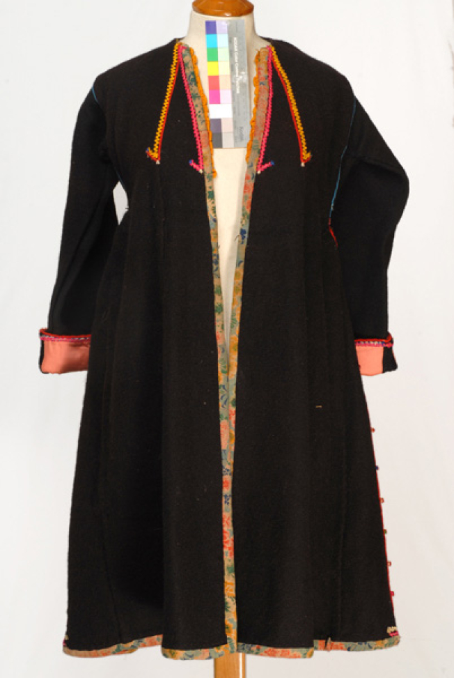 Doulamas, sleeved fullen wool overcoat