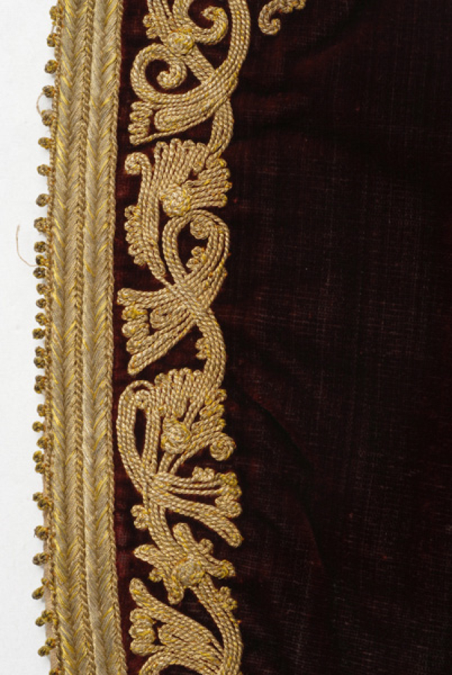 Detail of the terzidiki decoration at the hem of the sleeve