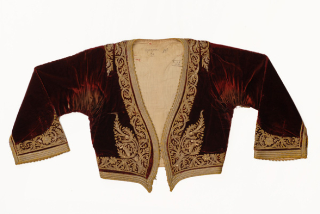 Kondogouni, velvet, sleeved jacket ornamented with terzidiko gold embroidery