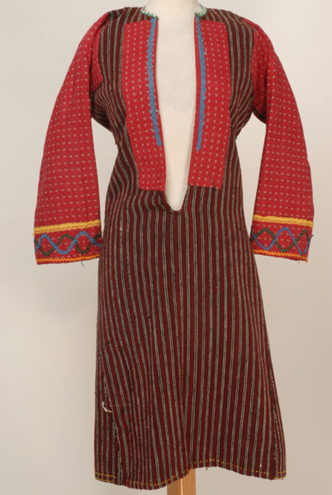 Vlaska chalatza, woollen, sleeved, bridal and festive foustani (dress)