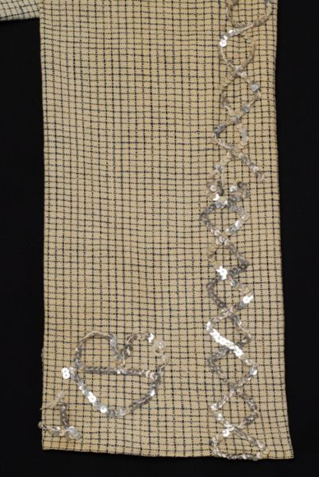Detail of the applique decoration at the sleeve