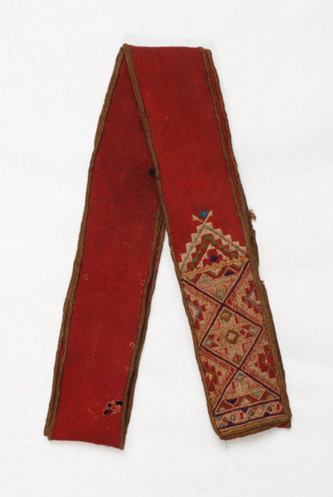Renta, embroidered, woollen band, accessory of the newlywed woman's festive headdress 