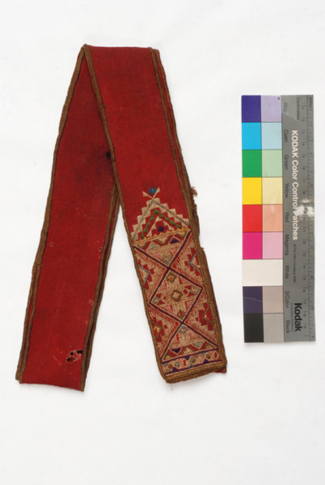 Renta, embroidered, woollen band, accessory of the newlywed woman's festive headdress 