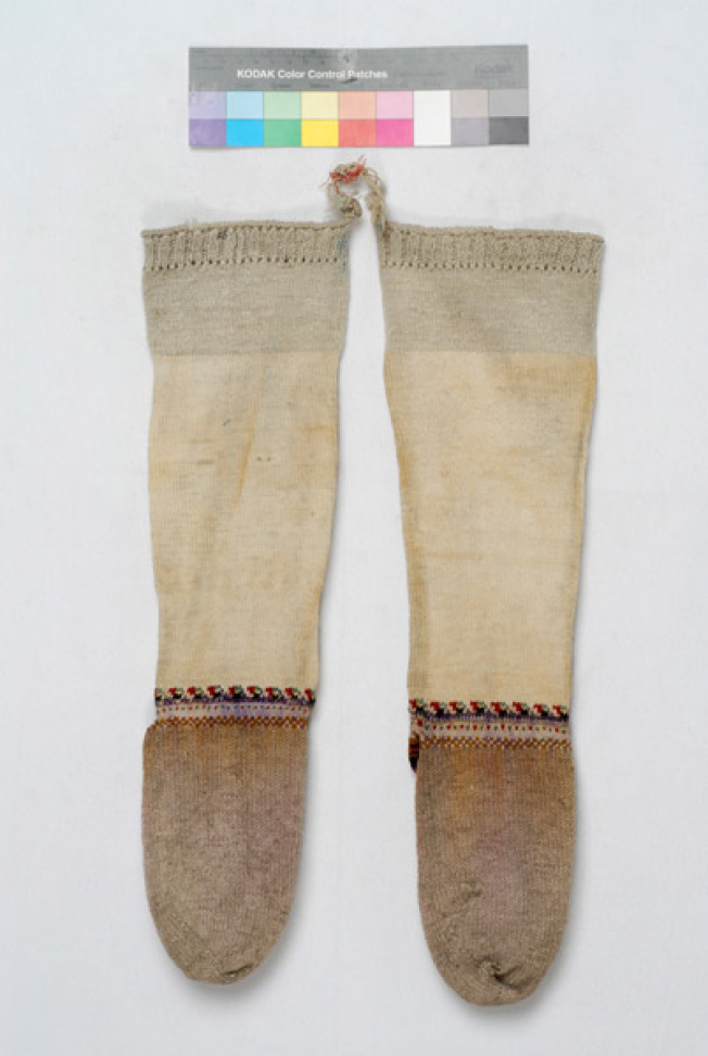 Stockings with mytoftera and ploumia at the heel