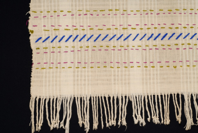 Part of the embroidered end