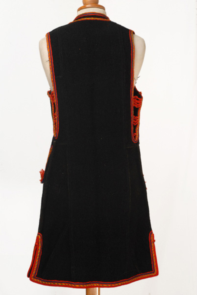 Woollen sigouna, sleeveless overcoat made of saddle blanket, back