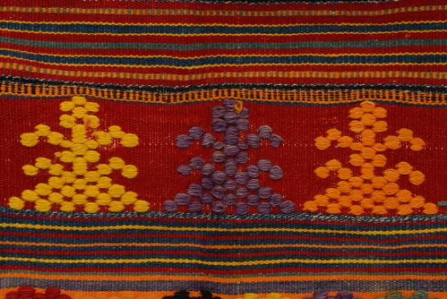 Embroidered band with stylized female figures
