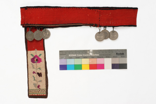 Renta, embroidered, woollen band, accesory of the bride's headderess 