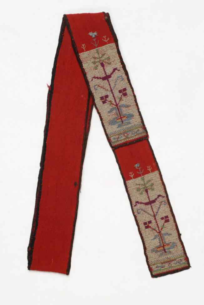 Renta, embroidered, woollen band, accessory of the newlywed woman's festive headdress