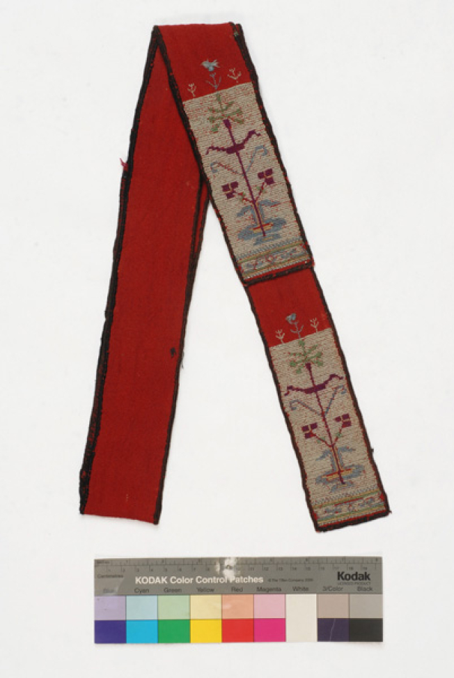 Renta, embroidered, woollen band, accessory of the newlywed woman's festive headdress
