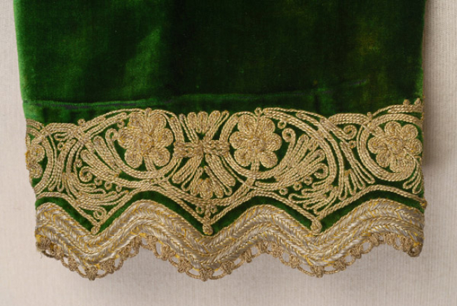 Sleeve border, detail of the gold embroidery, decoration