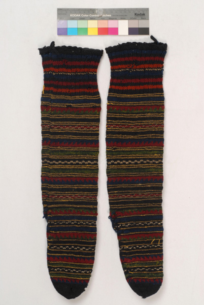 Porpats, pair of knitted stockings