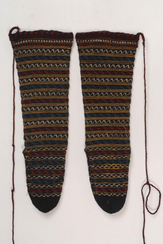 Porpats, pair of knitted stockings