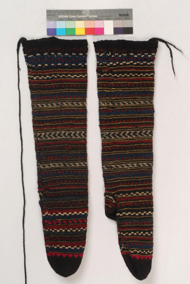 Porpats, pair of knitted stockings