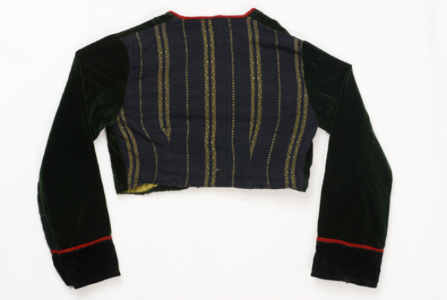 Zipouni, back made of cotton-and-silk striped fabric