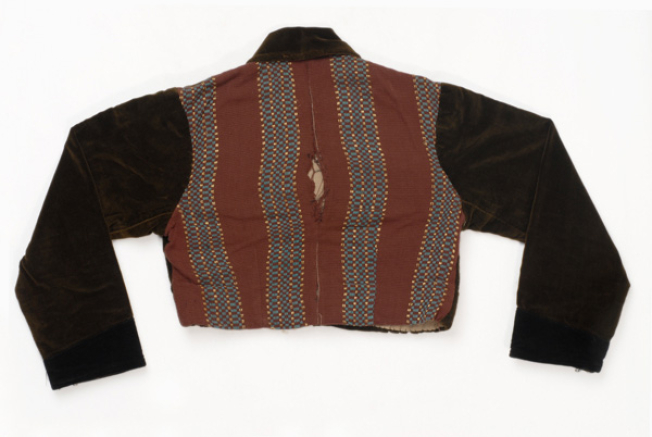 Zipouni, back made of checked woven fabric