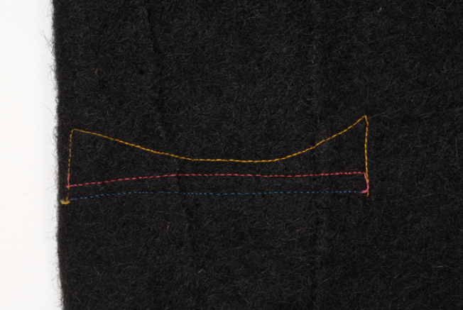 Embroidery, back view
