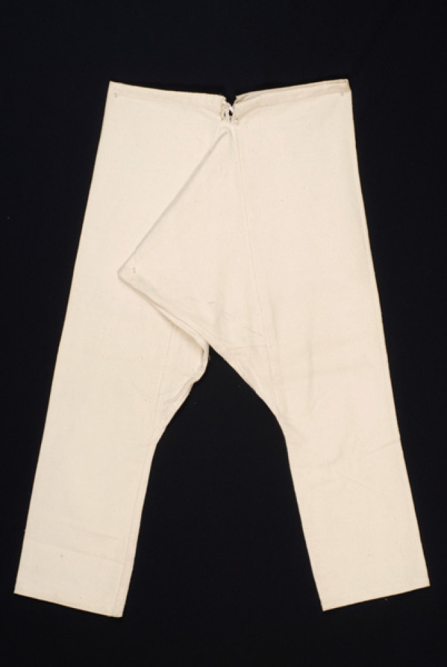 Sourelo, tight trousers made of white woven fabric