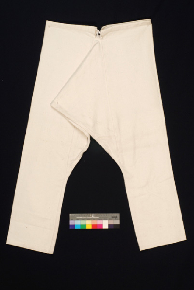 Sourelo, tight trousers made of white woven fabric