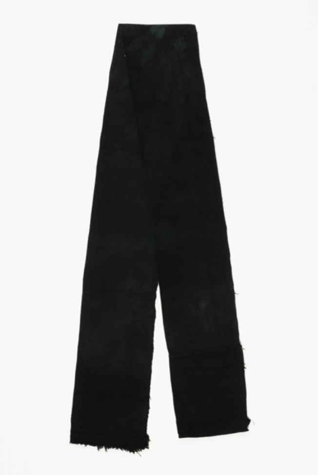 Cotton black woven sash, folded back in half