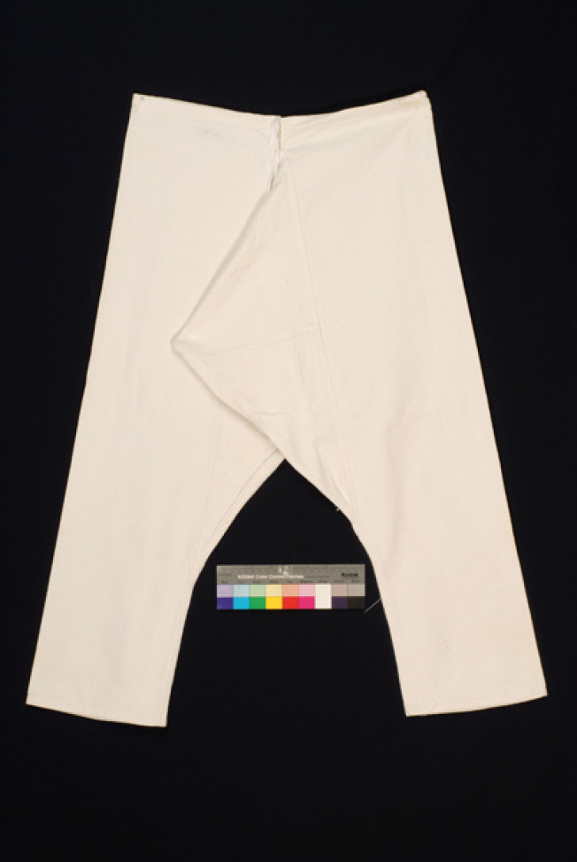 Sourelo, white tight dimity trousers 