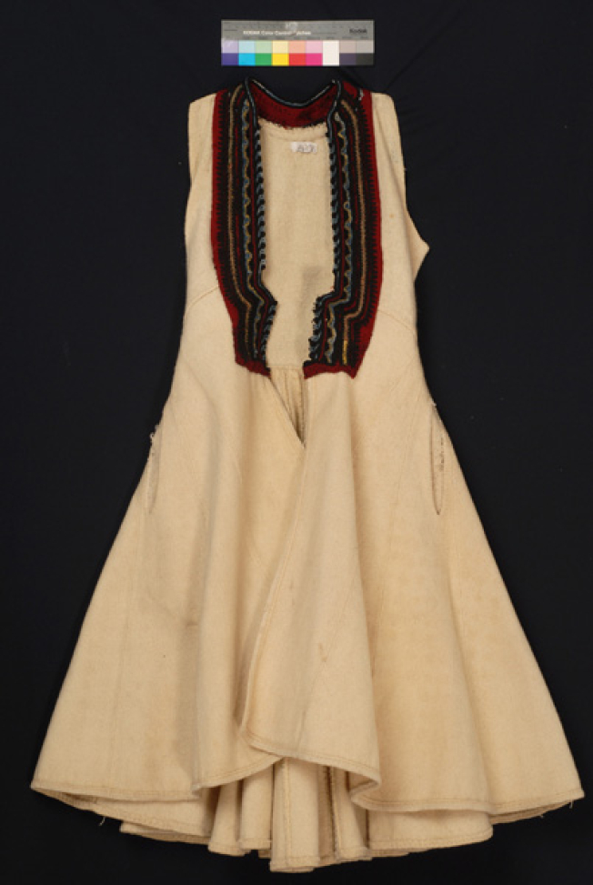 Kontosia or foustanela, men's, sleeveless, festive overcoat