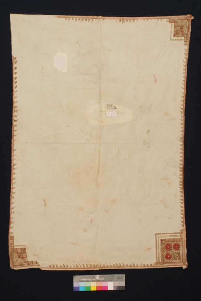 Karpa or peskiri, embroidered cotton kerchief, accessory of koukountas, paezana's headdress