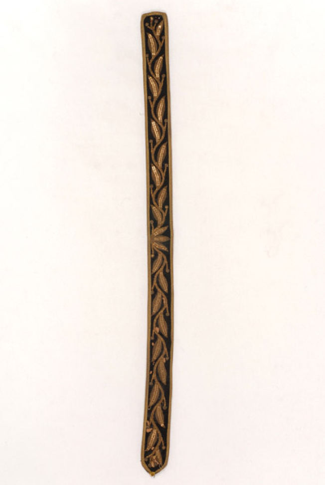 Chrysso podioschino narrow gold embroidered belt
