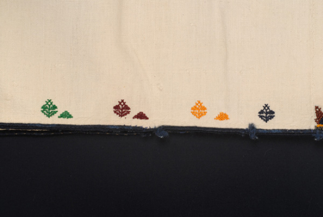 Detail of the embroidered decoration at the border, front panel