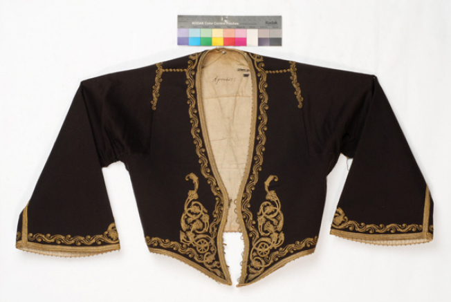 Kondogouni, felt, sleeved jacket ornamented with terzidiko gold embroidery