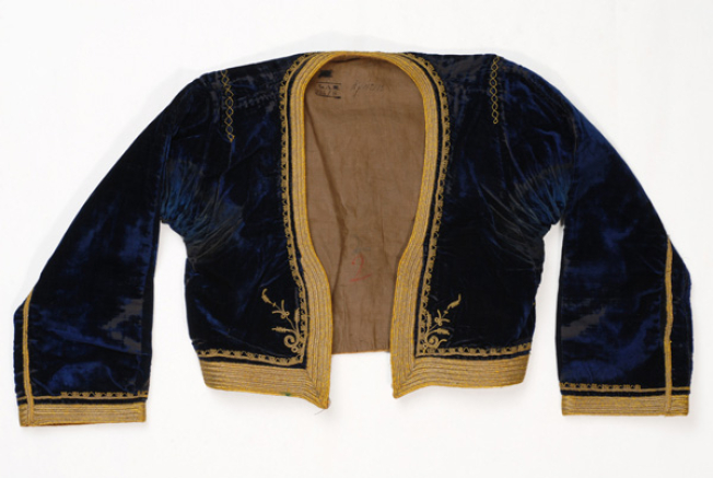 Kondogouni, velvet, sleeved jacket ornamented with terzidiko gold embroidery