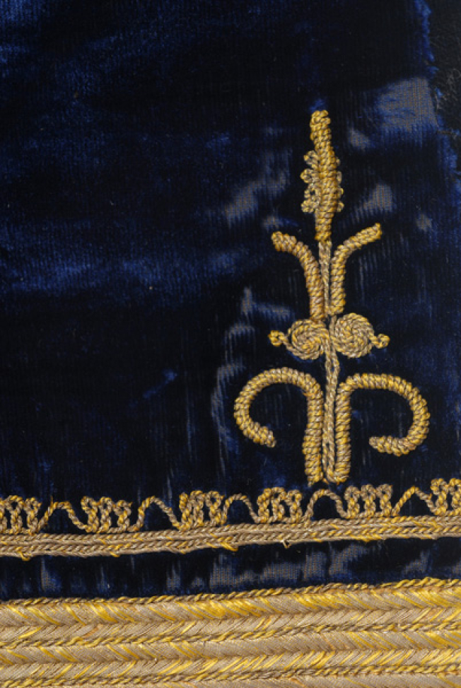 Detail of the terzidiki decoration at the hem of the sleeve